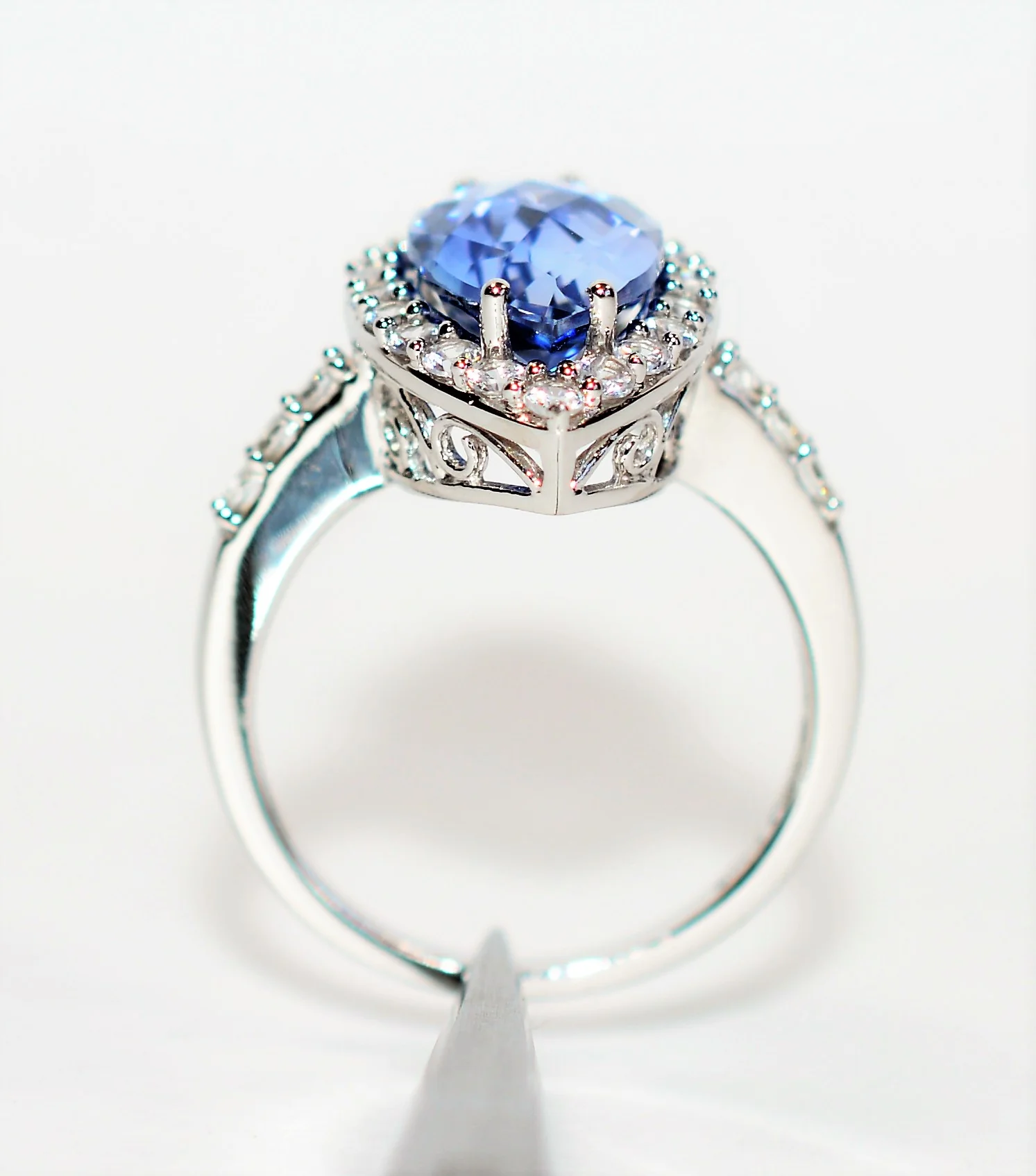 Natural Tanzanite & Diamond Ring 10K Solid White Gold 4.70tcw Marquise Ring Gemstone Ring Engagement Ring December Birthstone Ring Jewellery - Image 3