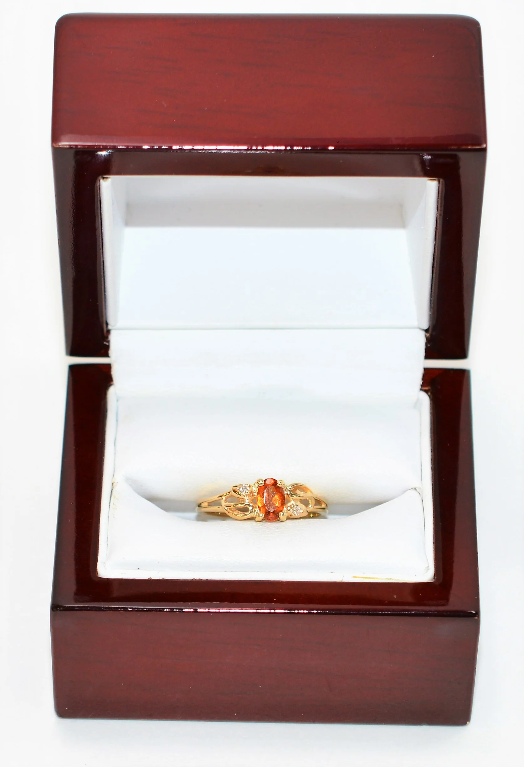 Natural Spessartine Mandarin Garnet & Diamond Ring 14K Solid Gold .55tcw Gemstone Ring Garnet Ring Birthstone Ring Orange Ring Cocktail Ring - Image 12