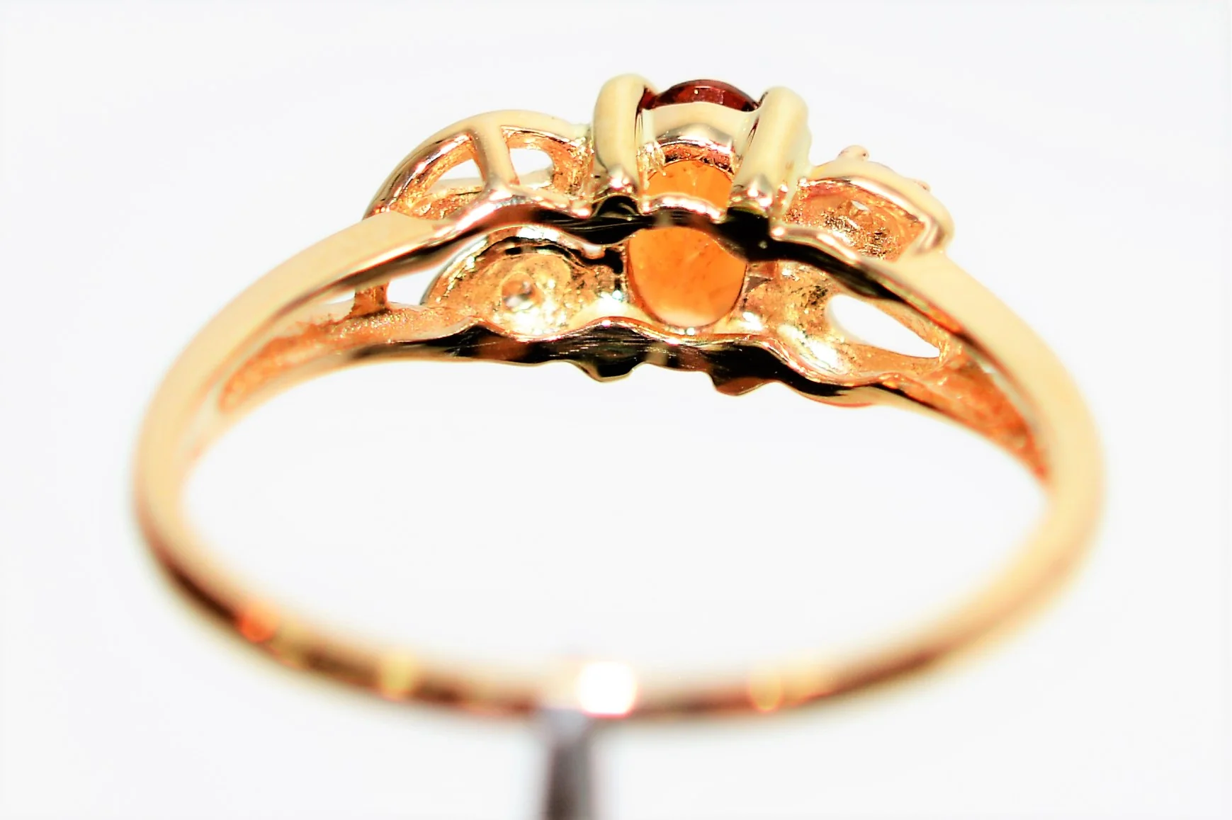 Natural Spessartine Mandarin Garnet & Diamond Ring 14K Solid Gold .55tcw Gemstone Ring Garnet Ring Birthstone Ring Orange Ring Cocktail Ring - Image 7