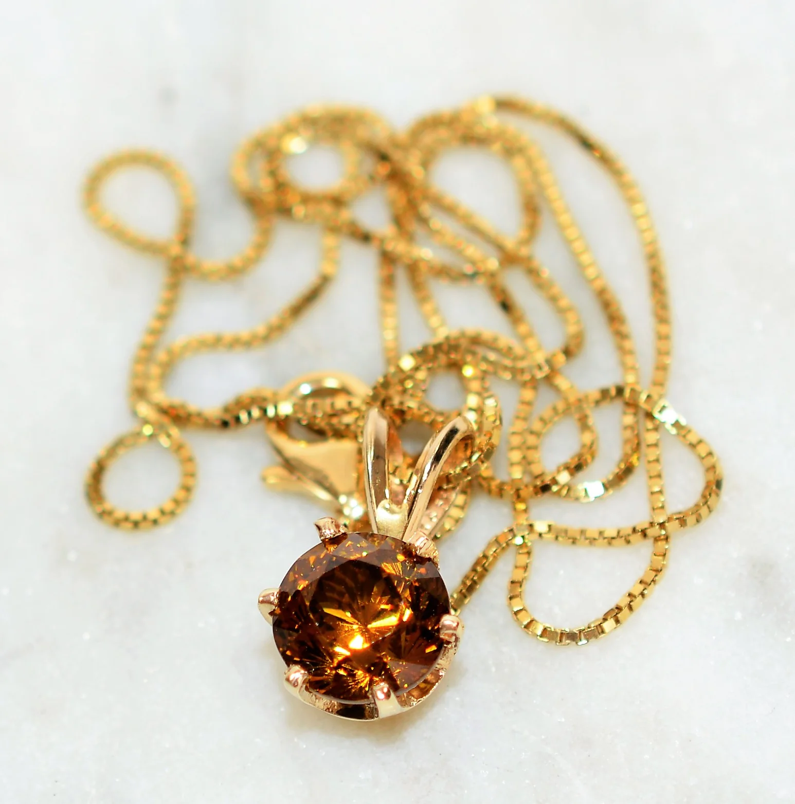 Natural Sphene Necklace 14K Solid Gold 2.38ct Titanite Necklace Pendant Necklace Gemstone Necklace Statement Necklace Solitaire Necklace - Image 12