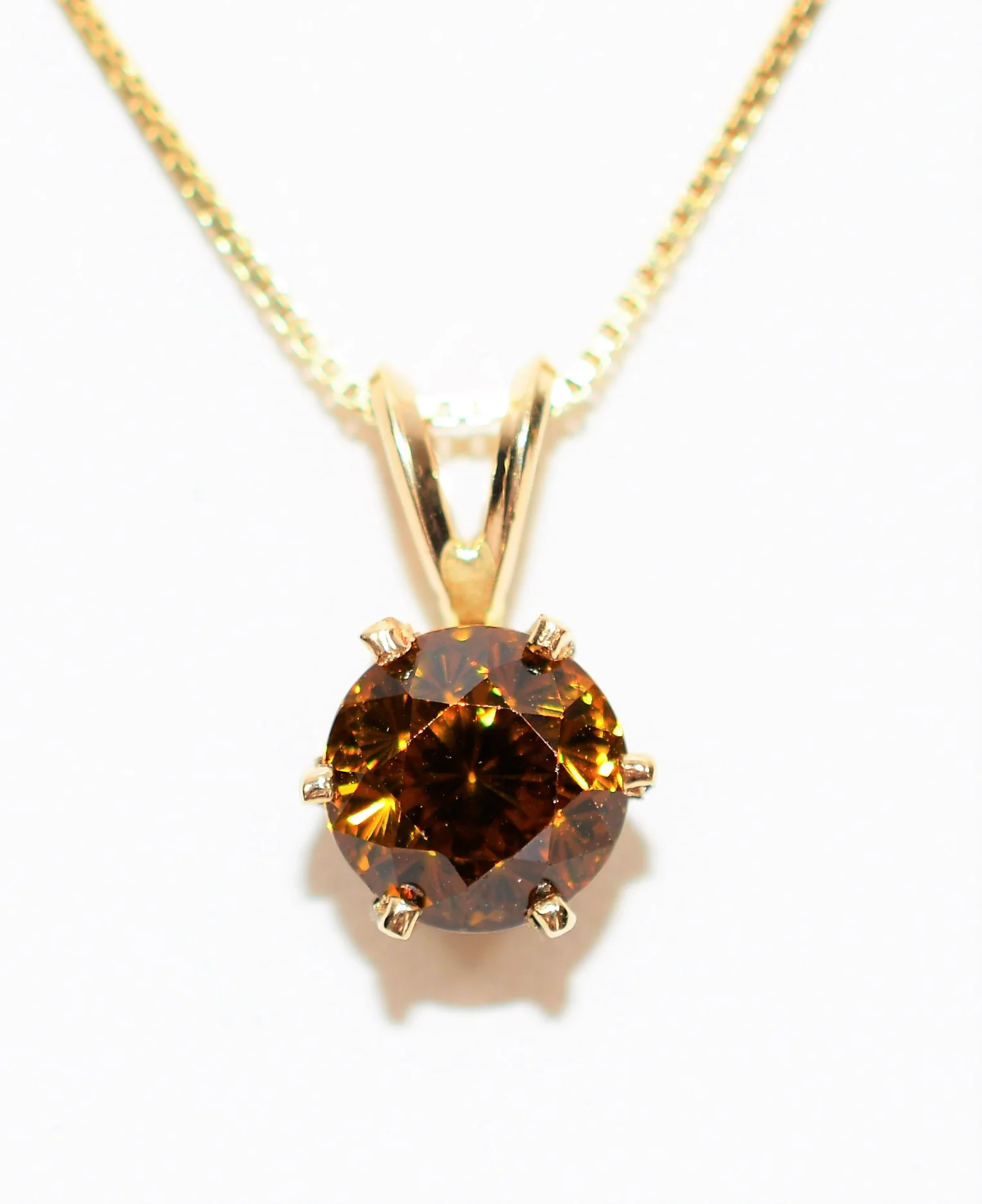 Natural Sphene Necklace 14K Solid Gold 2.38ct Titanite Necklace Pendant Necklace Gemstone Necklace Statement Necklace Solitaire Necklace - Image 2