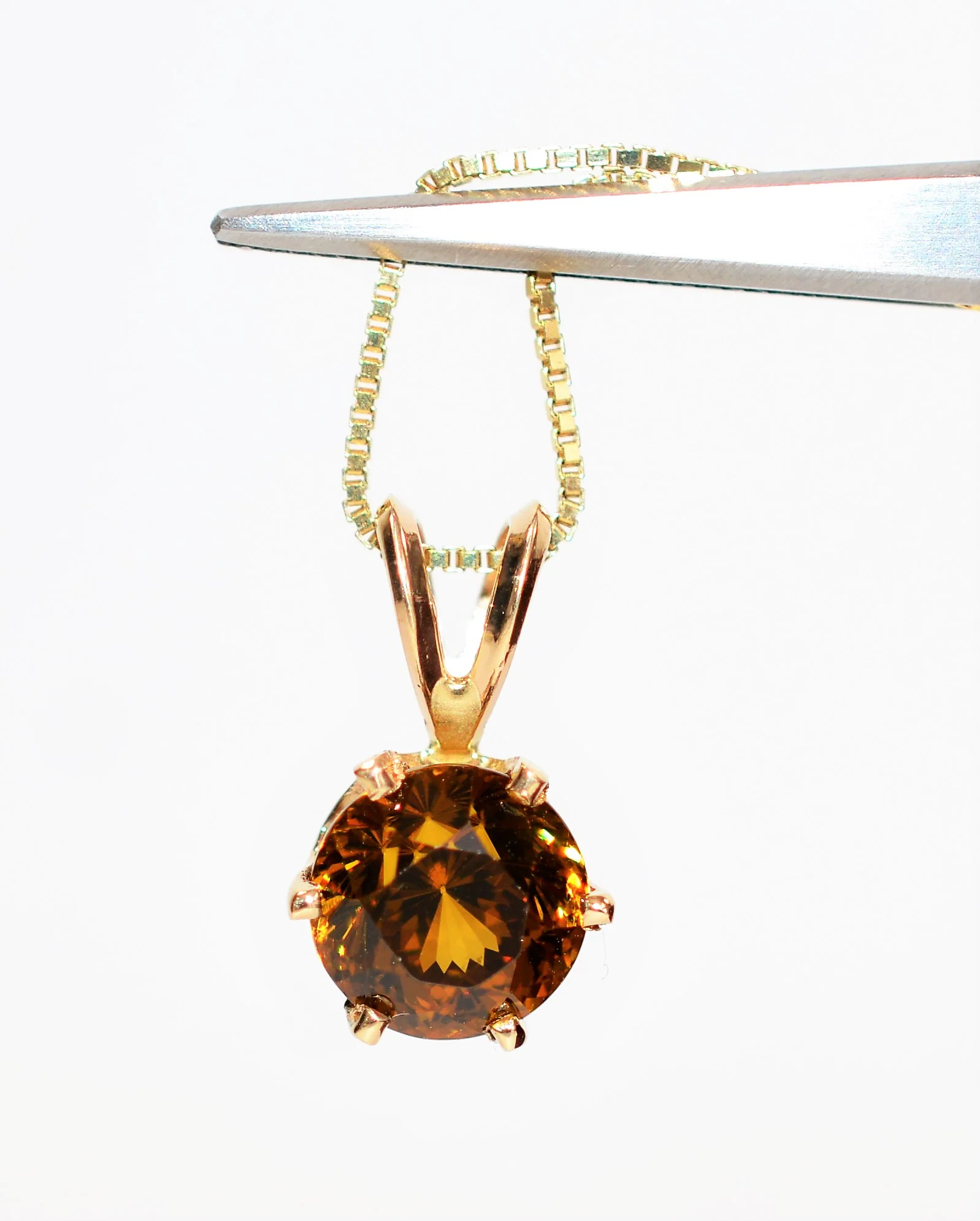 Natural Sphene Necklace 14K Solid Gold 2.38ct Titanite Necklace Pendant Necklace Gemstone Necklace Statement Necklace Solitaire Necklace - Image 3