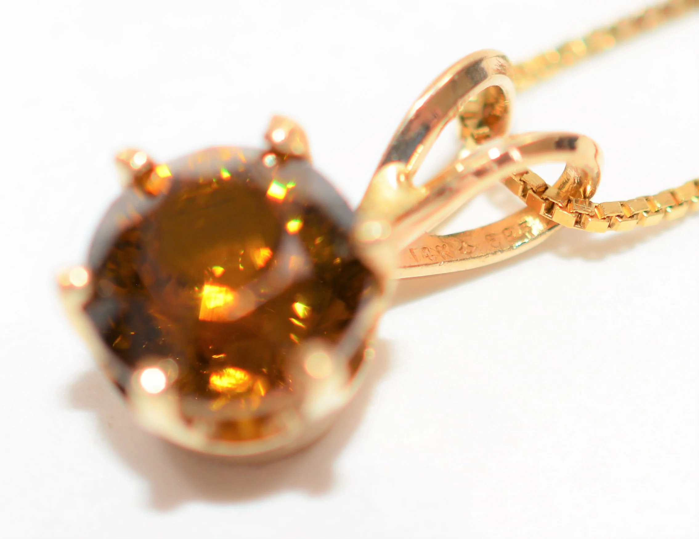 Natural Sphene Necklace 14K Solid Gold 2.38ct Titanite Necklace Pendant Necklace Gemstone Necklace Statement Necklace Solitaire Necklace - Image 7