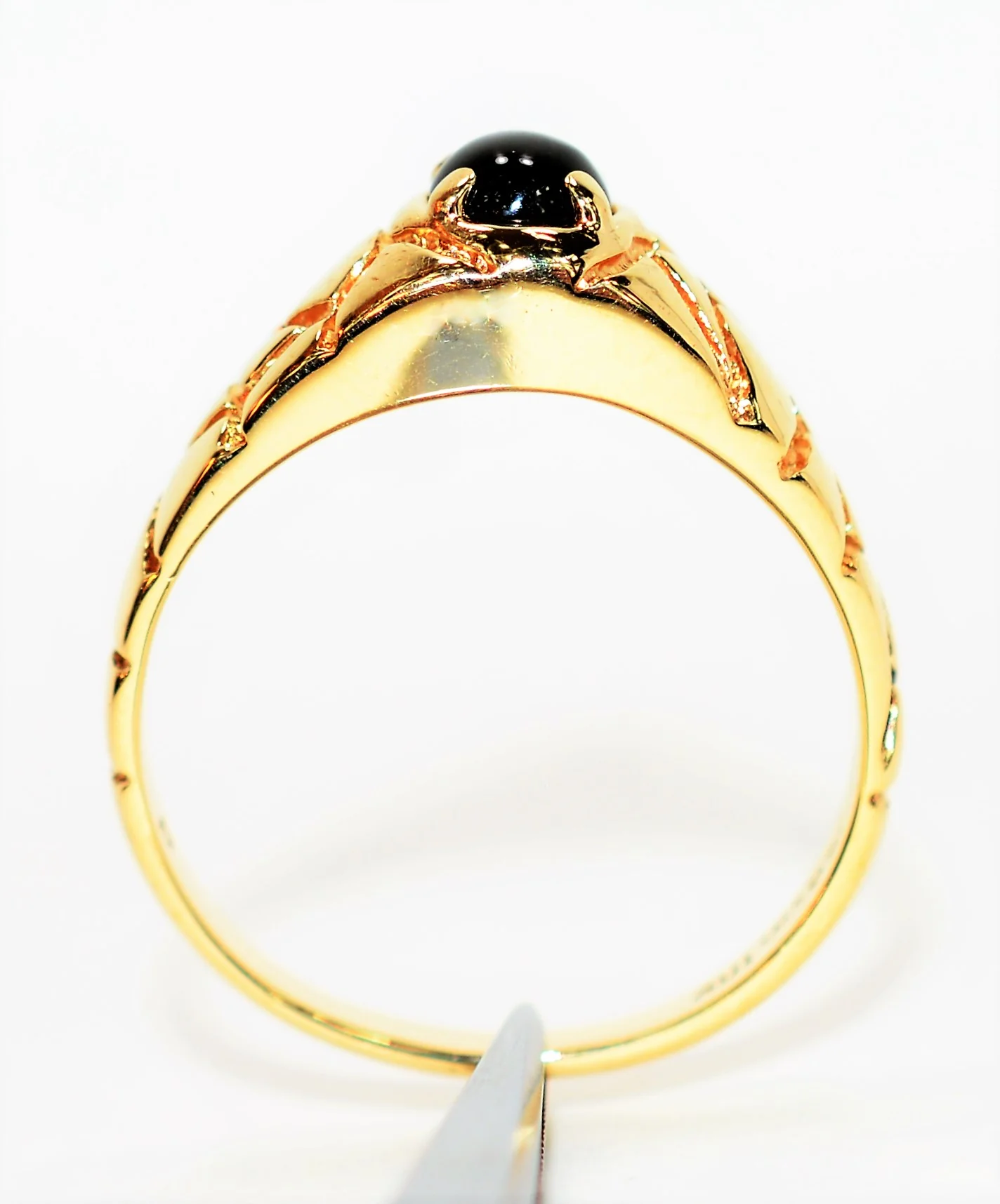 Natural Star Sapphire Ring 10K Solid Gold .50ct Ring Solitaire Ring Gemstone Ring Cocktail Ring Statement Ring Men's Ring Fine Vintage Ring - Image 3