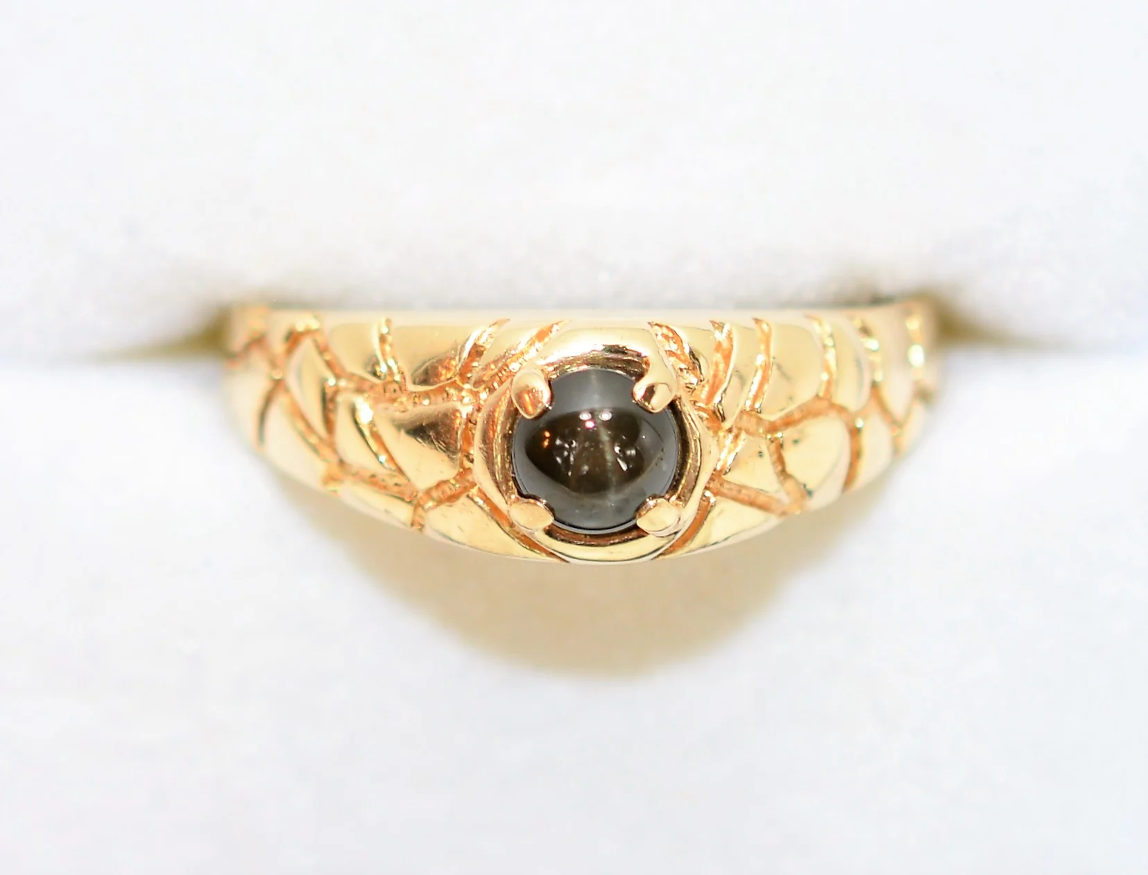 Natural Star Sapphire Ring 10K Solid Gold .50ct Ring Solitaire Ring Gemstone Ring Cocktail Ring Statement Ring Men's Ring Fine Vintage Ring - Image 5