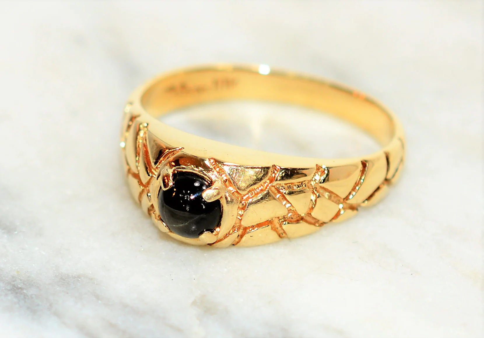 Natural Star Sapphire Ring 10K Solid Gold .50ct Ring Solitaire Ring Gemstone Ring Cocktail Ring Statement Ring Men's Ring Fine Vintage Ring - Image 8