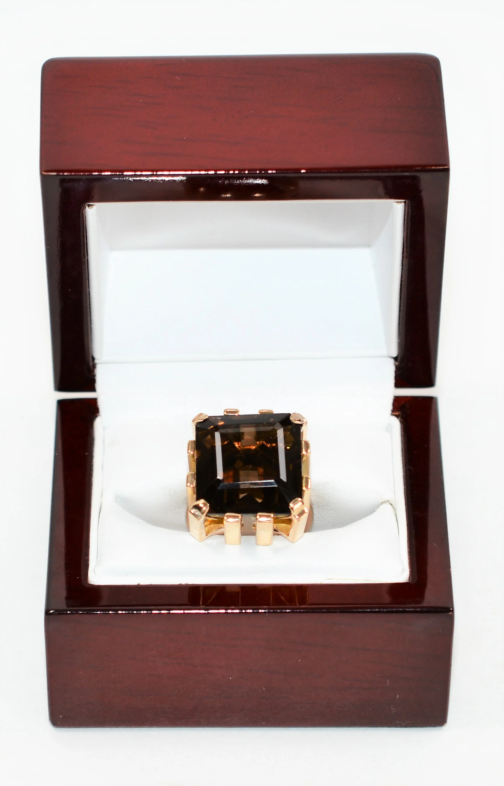Natural Smoky Quartz Ring 10K Solid Gold 14.59ct Solitaire Ring Smoky Topaz Ring Statement Ring Cocktail Ring Ladies Ring Womens Estate Ring - Image 12