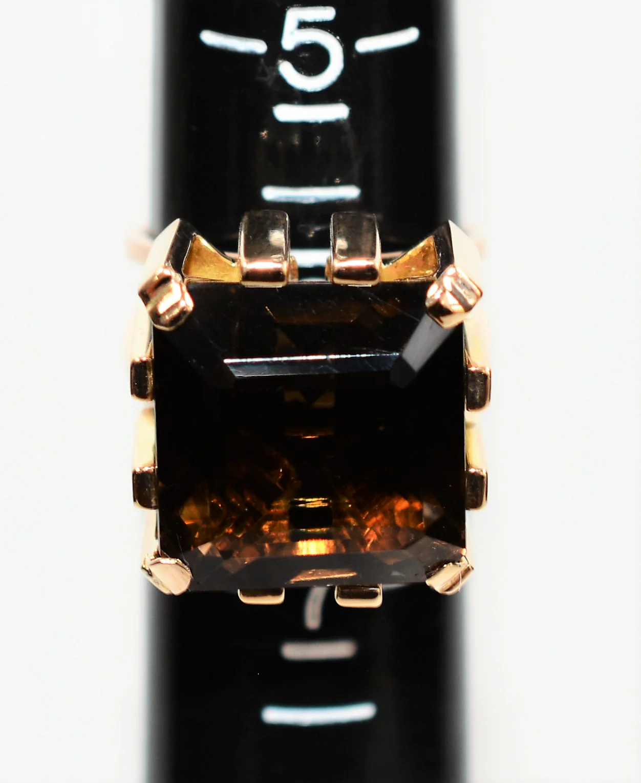 Natural Smoky Quartz Ring 10K Solid Gold 14.59ct Solitaire Ring Smoky Topaz Ring Statement Ring Cocktail Ring Ladies Ring Womens Estate Ring - Image 9