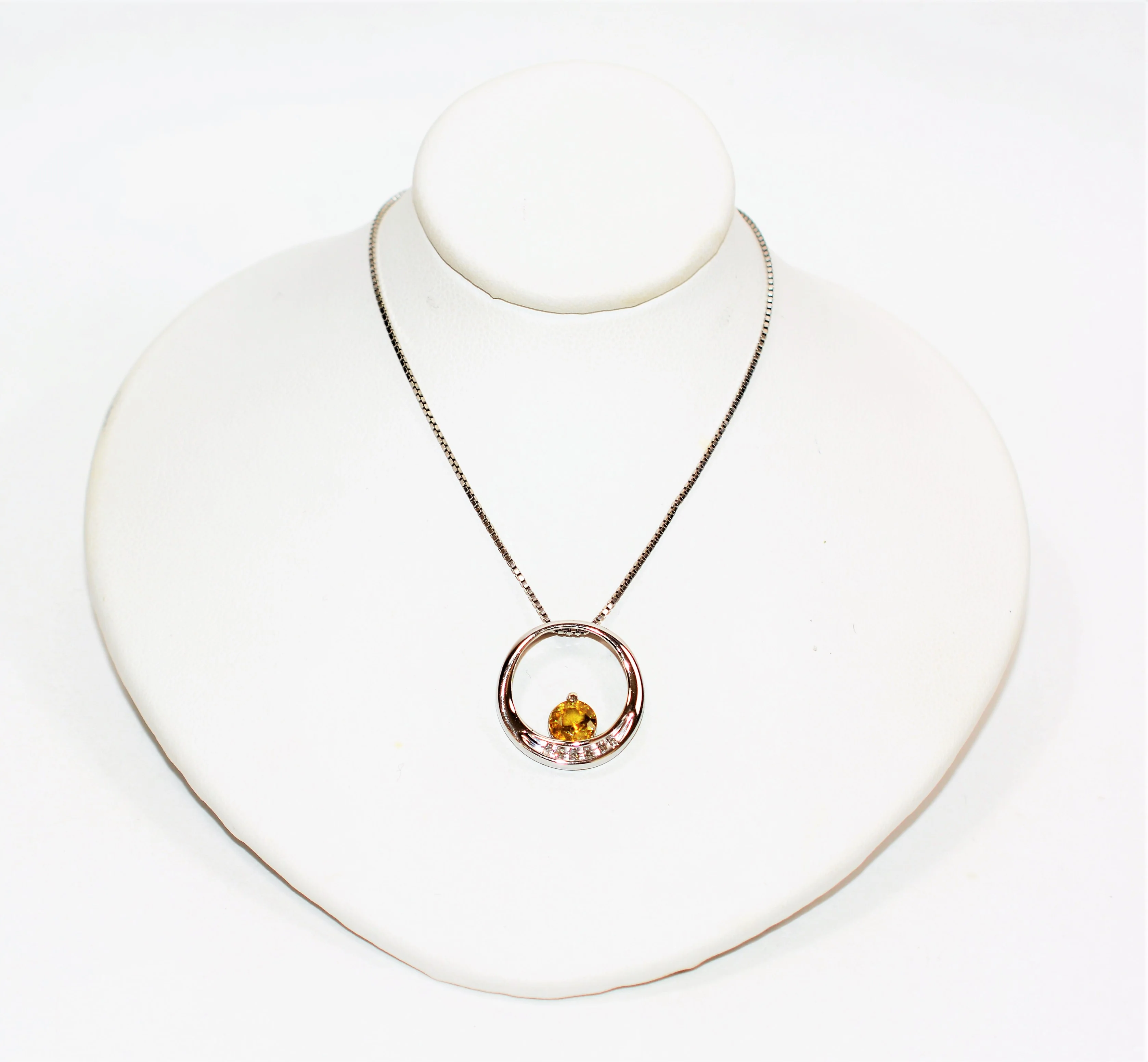 Natural Sphene Titanite & Diamond Necklace 14K Solid White Gold .87tcw Pendant Necklace Gemstone Necklace Sphene Necklace Women's Necklace