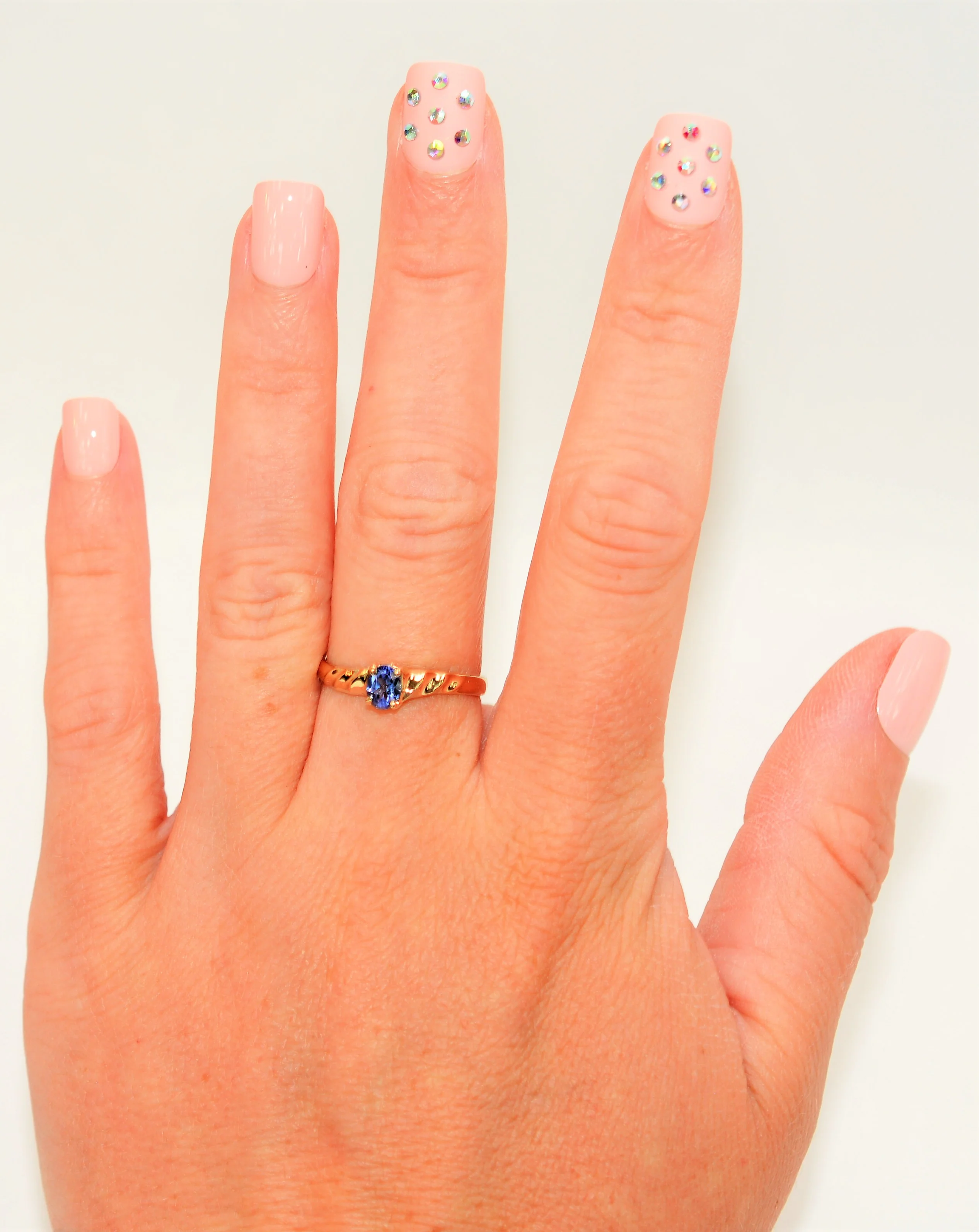 Natural Tanzanite Ring 10K Solid Gold .37ct Solitaire Ring Statement Ring Gemstone Ring Stackable Ring Engagement Ring December Birthstone - Image 2