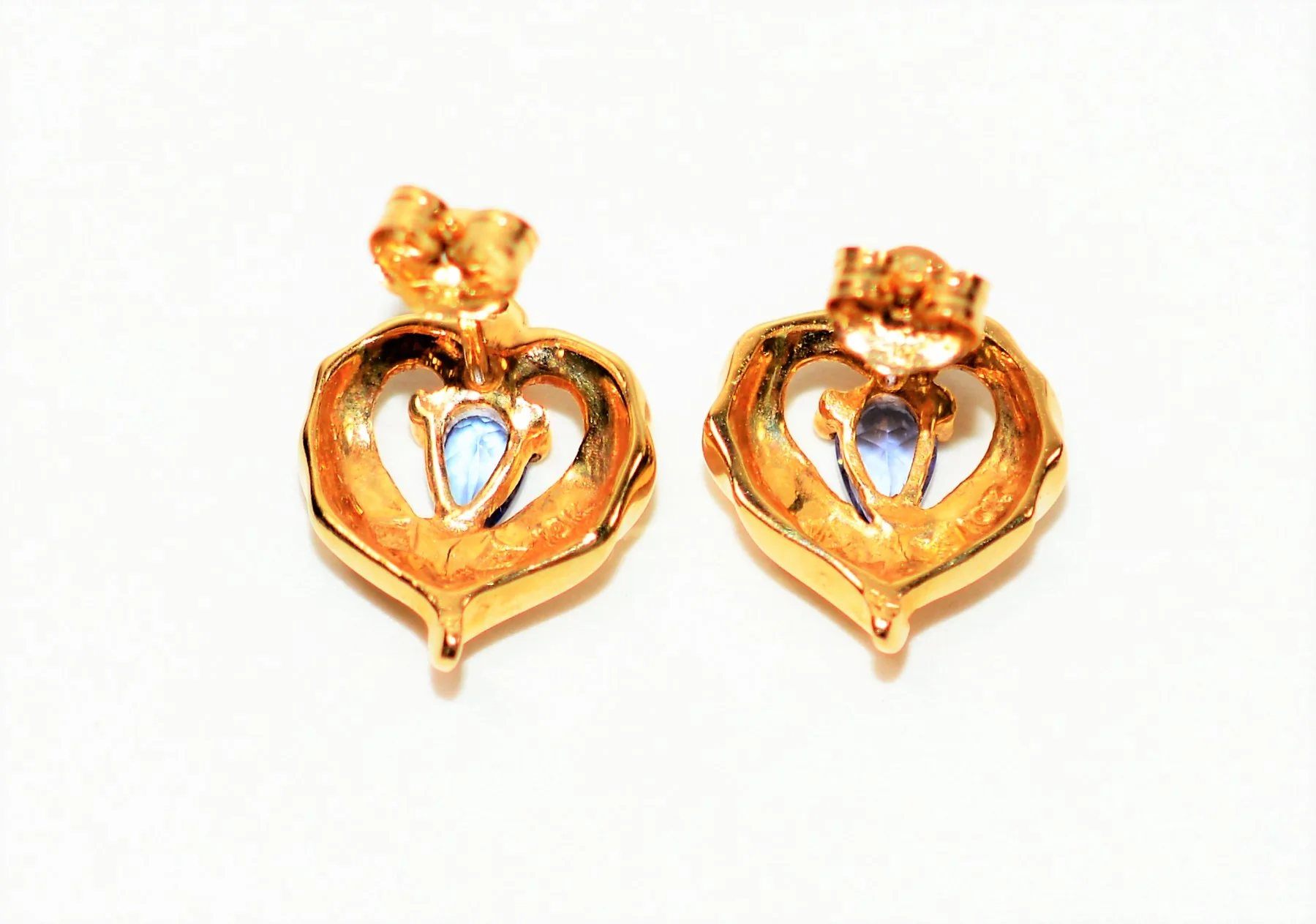 Natural Tanzanite & Diamond Earrings 10K Solid Gold .36tcw Tanzanite Earrings Stud Earrings Statement Earrings Birthstone Women's Earrings - Image 3