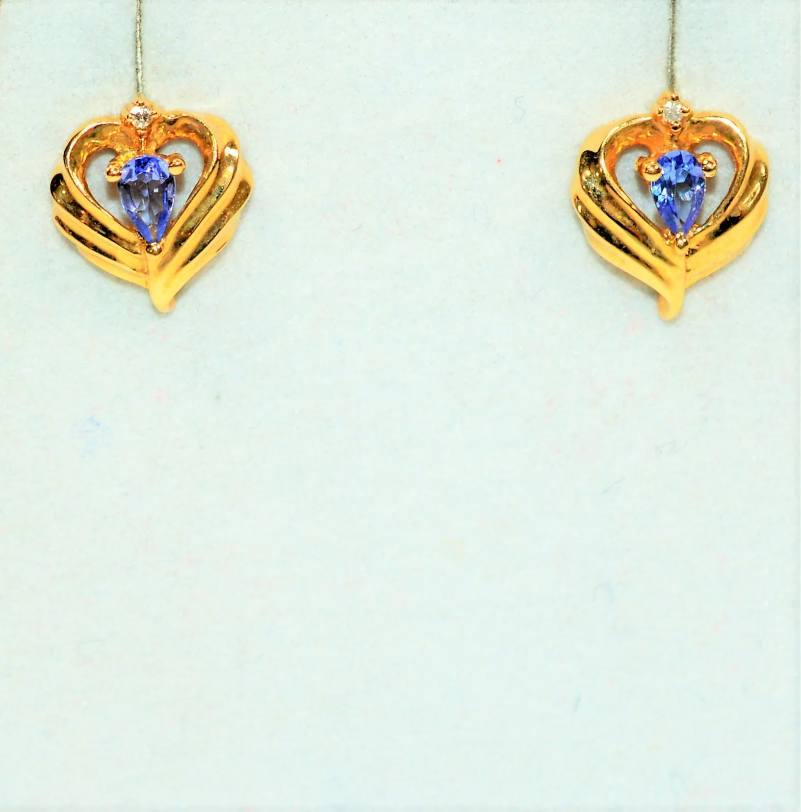 Natural Tanzanite & Diamond Earrings 10K Solid Gold .36tcw Tanzanite Earrings Stud Earrings Statement Earrings Birthstone Women's Earrings - Image 9
