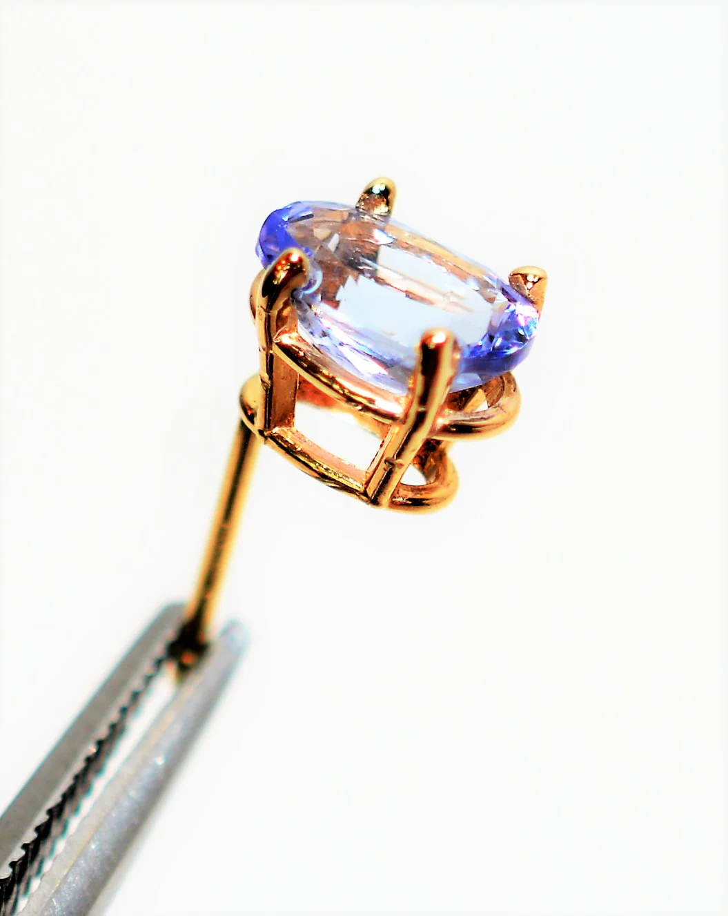 Natural Tanzanite Earrings 14K Solid Gold 1.66tcw Solitaire Earrings Gemstone Earrings Stud Earrings Birthstone Earrings Fine Women's Earrings - Image 4