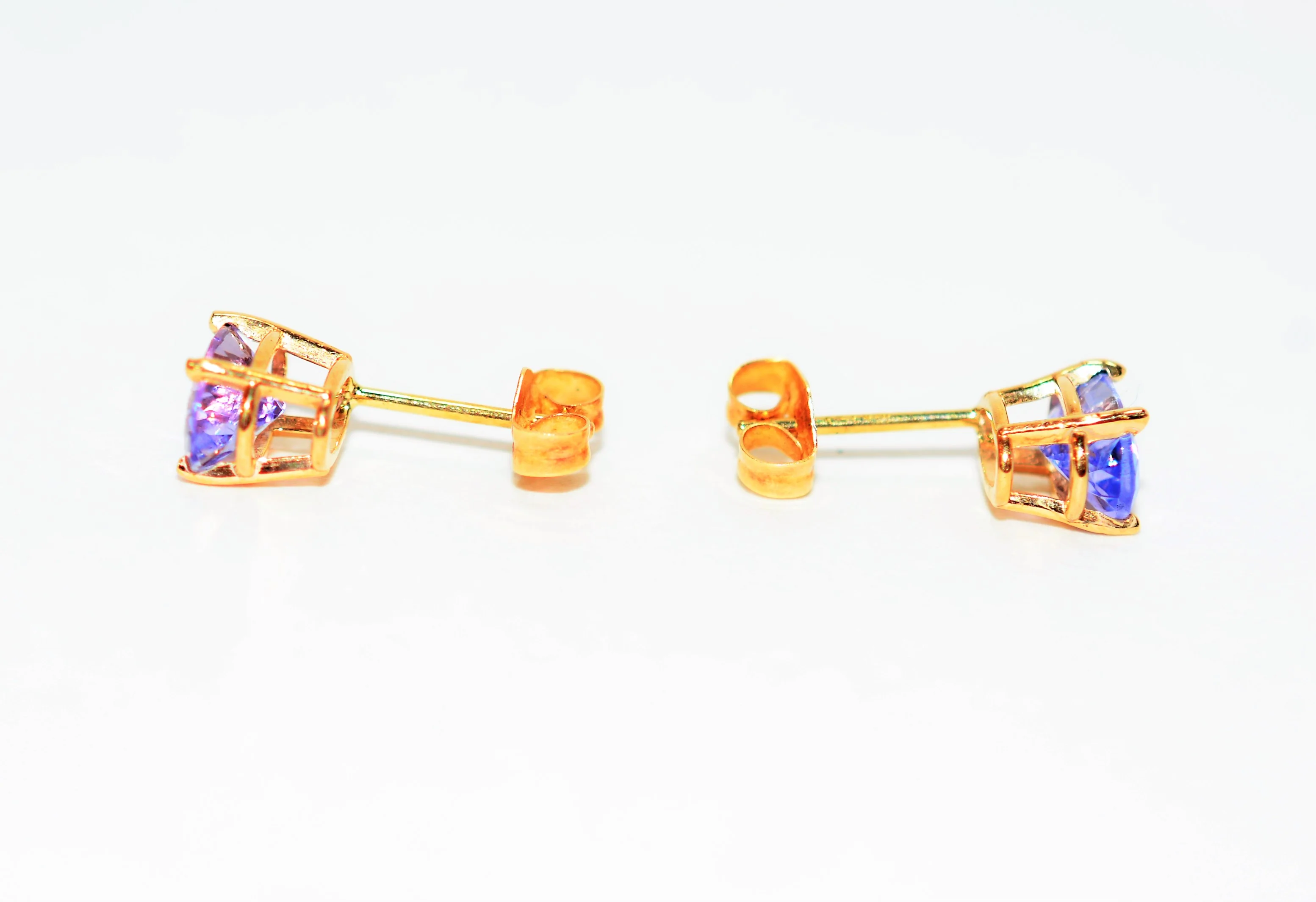 Natural Tanzanite Earrings 14K Solid Gold 1.66tcw Solitaire Earrings Gemstone Earrings Stud Earrings Birthstone Earrings Fine Women's Earrings - Image 6