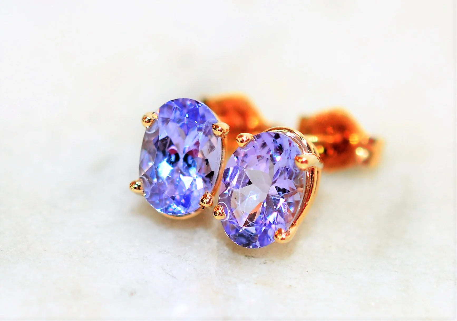 Natural Tanzanite Earrings 14K Solid Gold 1.66tcw Solitaire Earrings Gemstone Earrings Stud Earrings Birthstone Earrings Fine Women's Earrings - Image 9