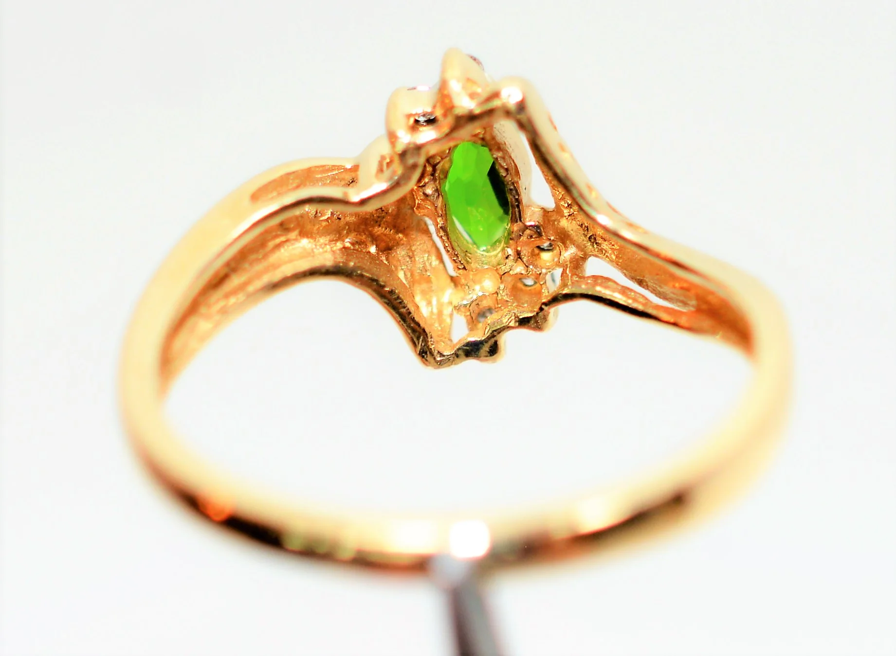 Natural Tsavorite Garnet & Diamond Ring 10K Solid Gold .30tcw January Birthstone Ring Garnet Ring Green Ring Ladies Ring Women's Ring Estate - Image 7