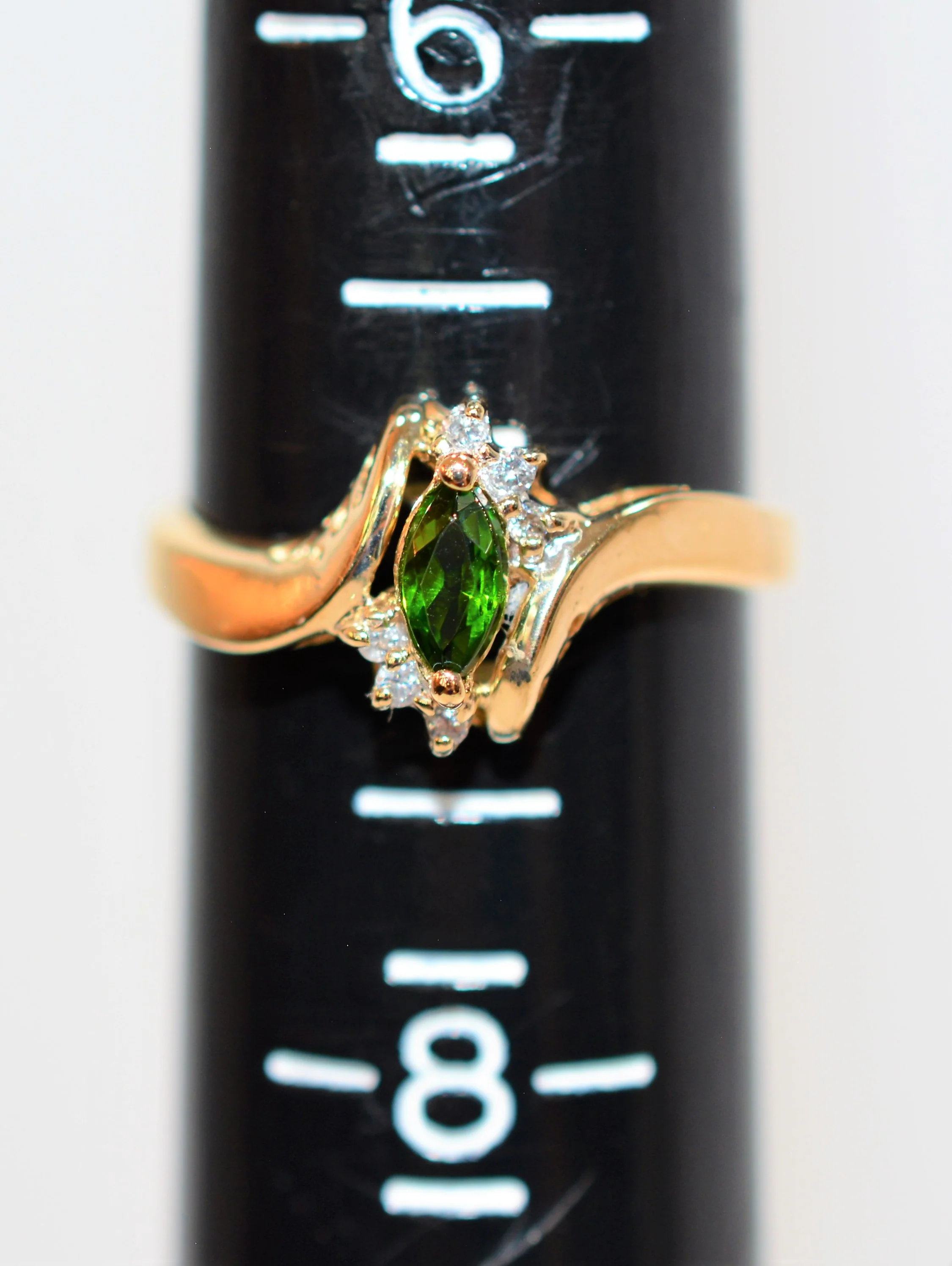 Natural Tsavorite Garnet & Diamond Ring 10K Solid Gold .30tcw January Birthstone Ring Garnet Ring Green Ring Ladies Ring Women's Ring Estate - Image 9