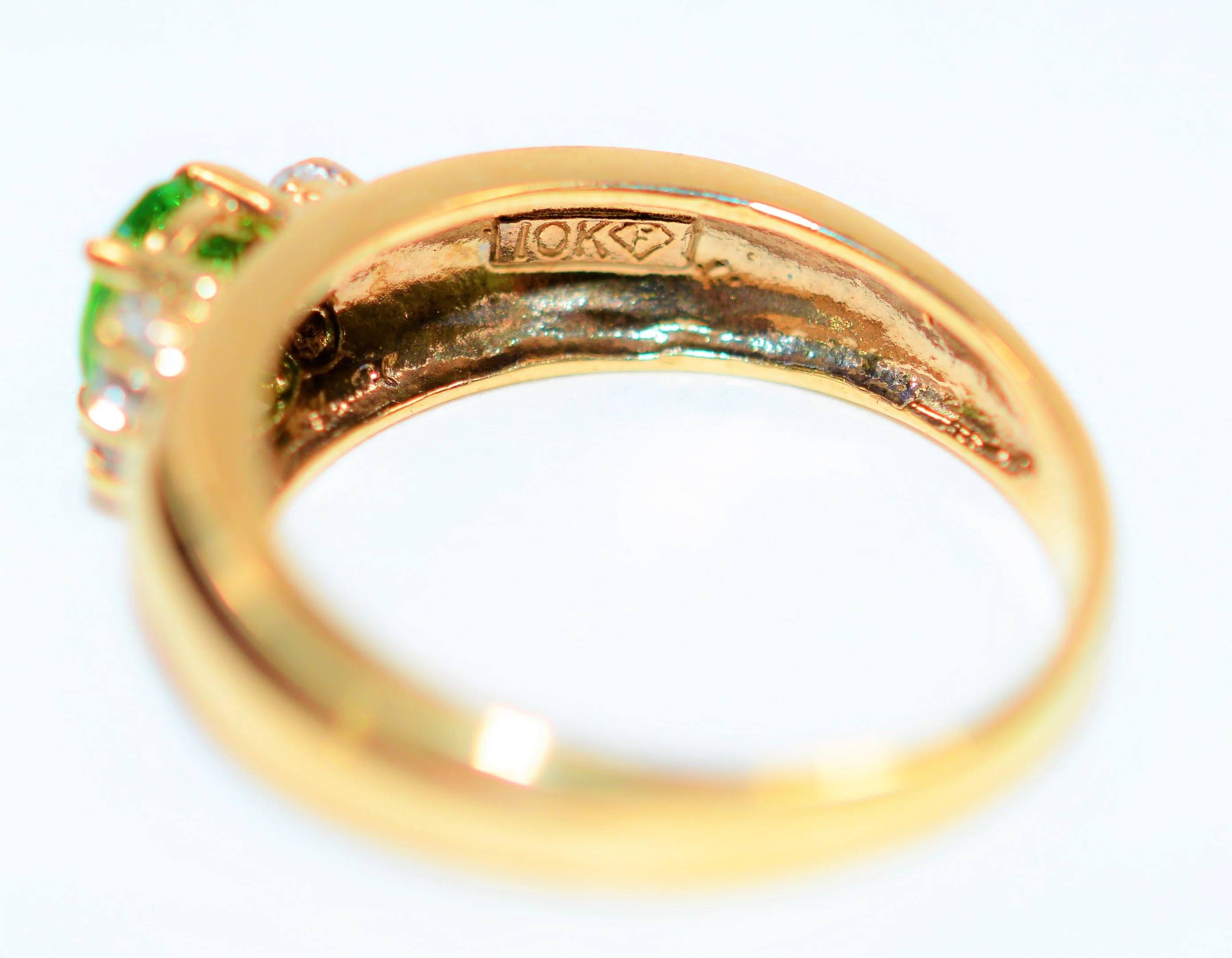 Natural Tsavorite Garnet & Diamond Ring 10K Solid Gold .52tcw Gemstone Ring Green Ring January Birthstone Ring Garnet Ring Fine Women's Ring - Image 6