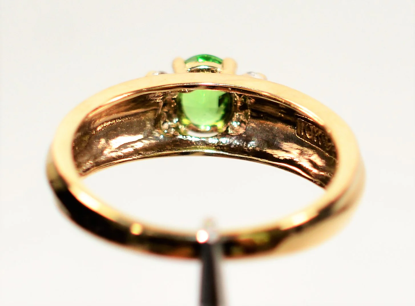 Natural Tsavorite Garnet & Diamond Ring 10K Solid Gold .52tcw Gemstone Ring Green Ring January Birthstone Ring Garnet Ring Fine Women's Ring - Image 7