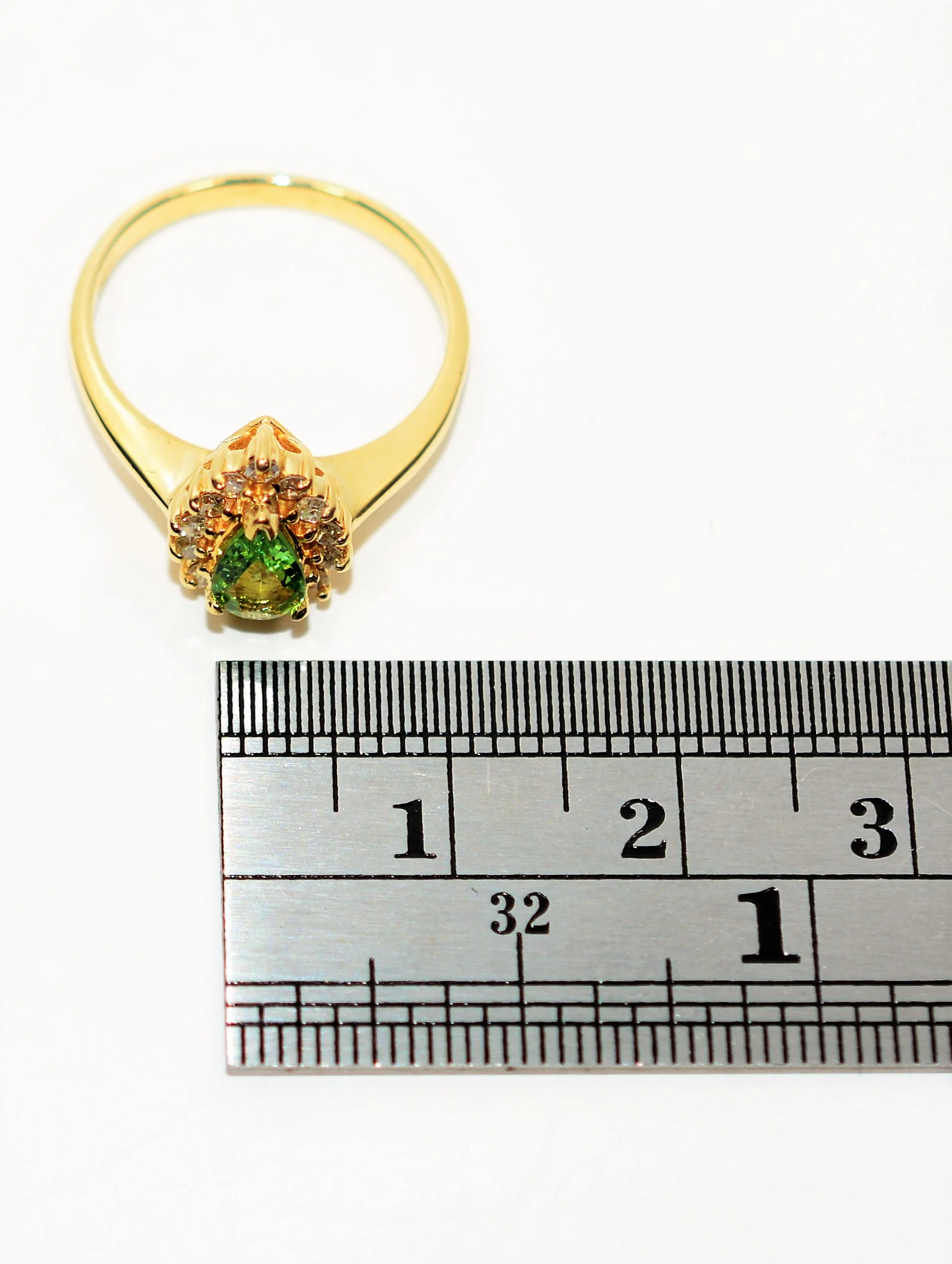 Natural Tsavorite Garnet & Diamond Ring 14K Solid Gold .55tcw Engagement Ring Green Ring Gemstone Ring January Birthstone Ring Garnet Ring - Image 10