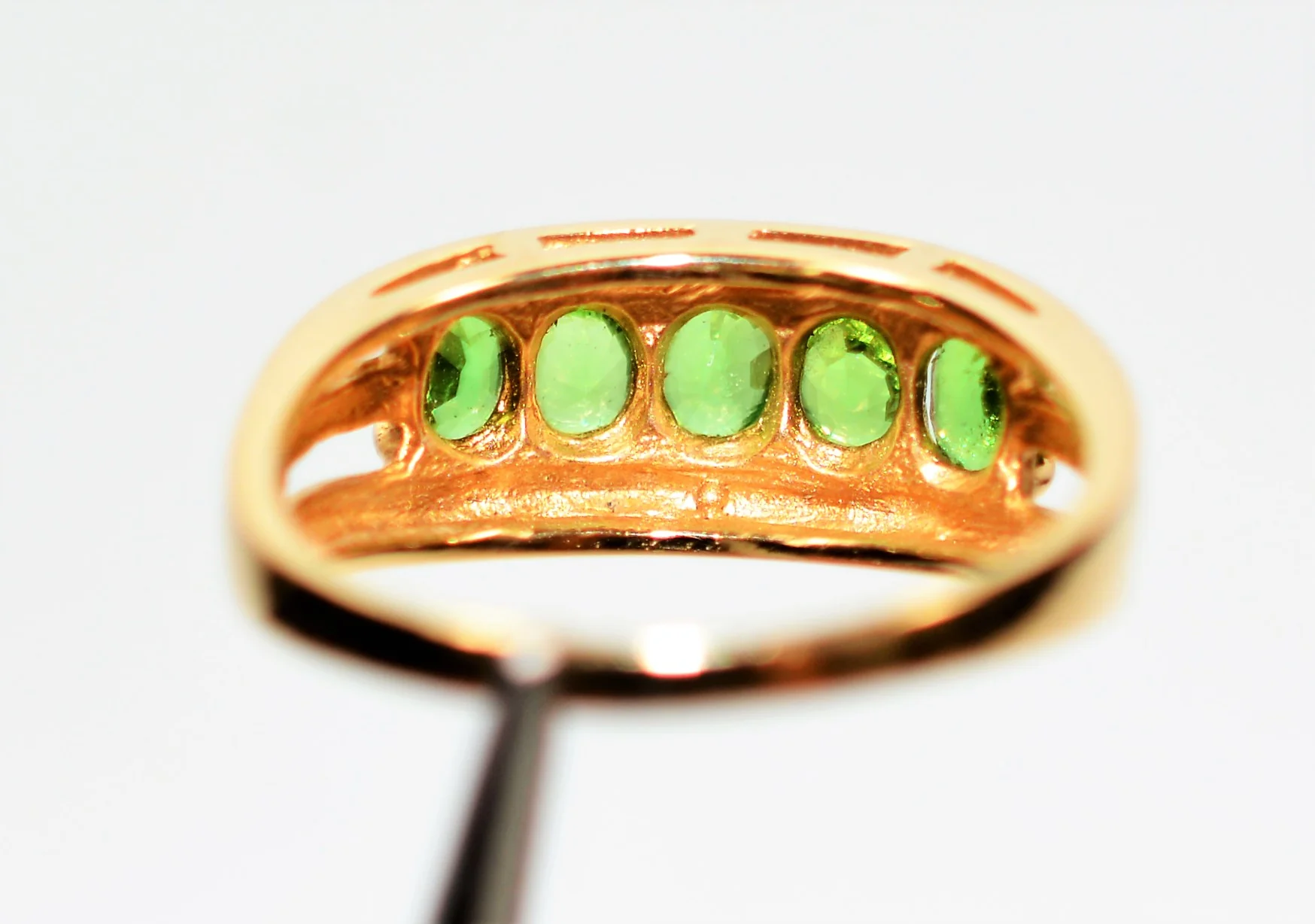 Natural Tsavorite Garnet Ring 14K Solid Gold 1.35tcw Multi-Stone Ring Cluster Ring Statement Ring Women's Ring Estate Jewelry Vintage Ring - Image 7