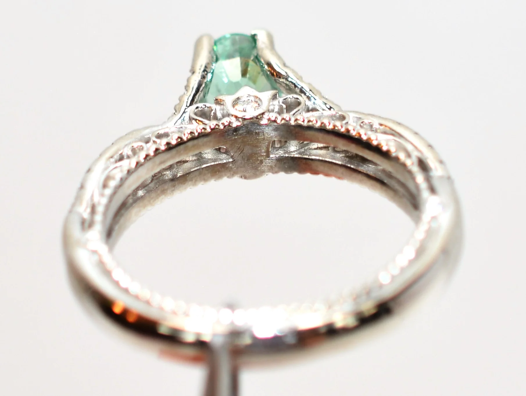 Verragio Natural Paraiba Tourmaline & Diamond Ring 18K White Gold 1.39tcw Engagement Wedding Designer Statement Cocktail Fine Bridal Jewelry - Image 7